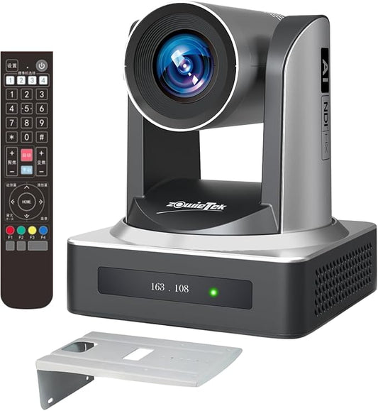 NDI PTZ Camera (Native NDI 6 Certified), AI Auto Tracking 1080P60 PoE, 20X Optical Zoom, 3G-SDI HDMI USB3.0 LAN, Live Streaming for Church Meeting Education Sport Hospital Wedding