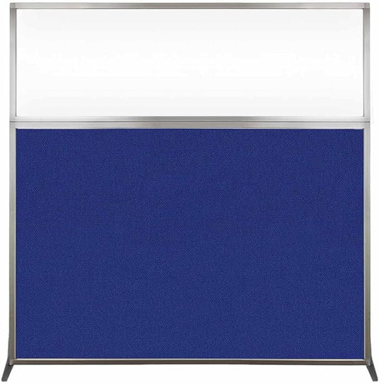 Versare Hush Screen Portable Room Divider | Workstation Wall Divider | Freestanding Privacy Hush Panels | Clear Windows | Fabric Office Divider Screen | Great for Room Separation