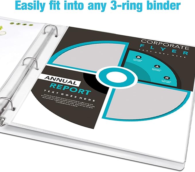 VST Sheet Protectors 8.5 x 11 Inch for 3 Ring Binder, Crystal Clear Page Protectors, Medium Weight Plastic Sleeves, Top Loading Paper Protector Acid Free, Letter Size, Dry Erase Pocket, 400 Sheets