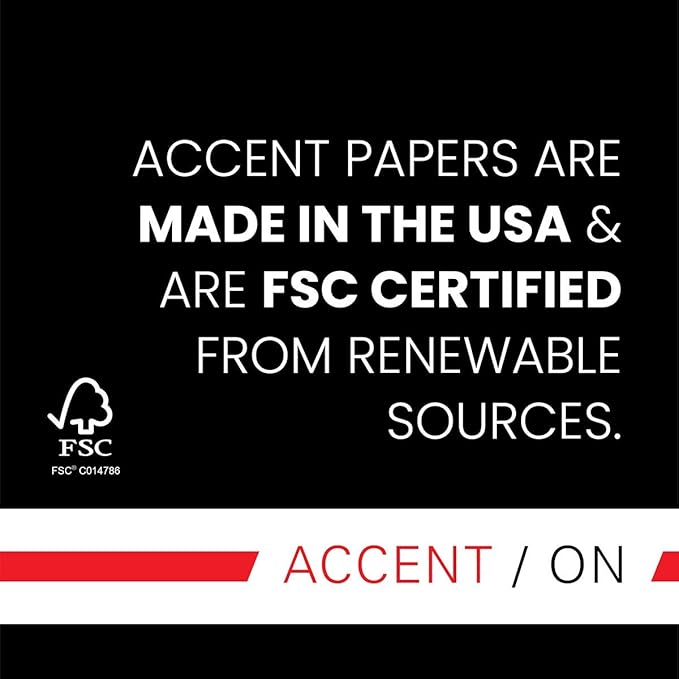 Accent Opaque White Printer Paper, 12” x 18” 40lb Copy Paper – 1,250 Sheets (5 Reams) – Premium Computer Paper with Super Smooth Finish, 97 Bright, 148gsm – Ideal for Ink Heavy Printing – 189026C