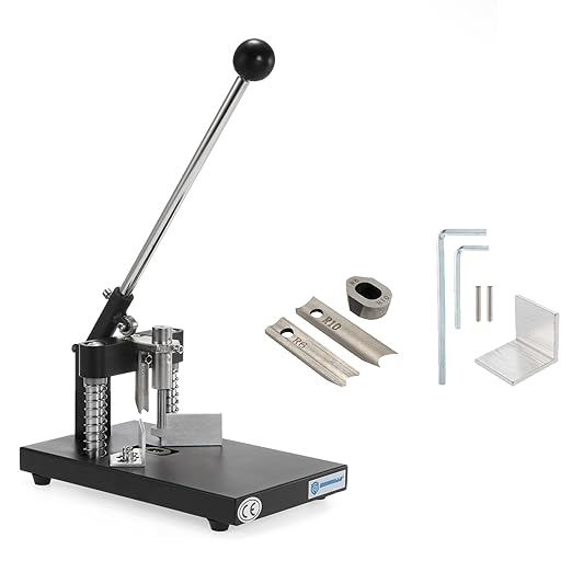 IRONWALLS Corner Rounder Punch Heavy Duty, 1.2”/30mm Thickness Manual Corner Rounder Paper Punch Cutter with R6mm R10mm Interchangeable Dies for Heavy Cardstock, Plastic, Aluminum Sheet