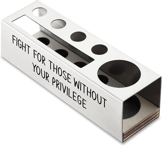 Fight for Those Without Your Privilege Pen Holder, Equality Gifts, Female Empowerment Desk Decor Stainless Steel Pencil Holders WCC63