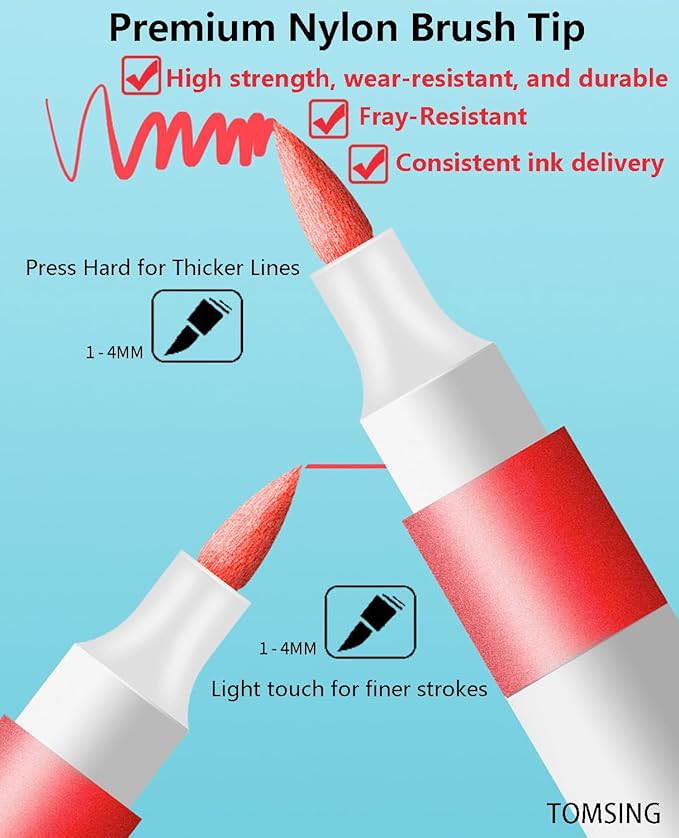 24 Colors Brush Markers Pens,Water-based Ink and Quick-Drying,Painting Supplies Perfect for Plastic Sheets Fabric Bags Ceramics Stone Pottery Wood and Handmade Crafts（24 Colors）