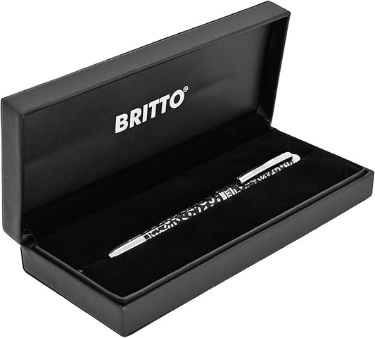 Britto Premium Rollerball Pen - Extra Fine Point with 0.5mm Premium-Grade Refillable Liquid Black Ink, Smooth Precision Writing & Quick Drying Pen for Journaling (Japanese, Graffiti Holographic)