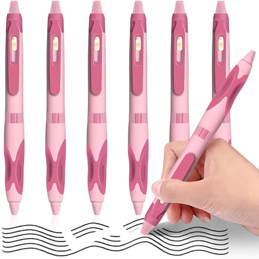 M&G 6 PCS Retractable Erasable Gel Pens, 0.5mm Black Ink Gel Pen, Fine Point Erasable Pen Make Mistakes Disappear, Premium Comfort Grip Note Taking and Crossword Puzzles