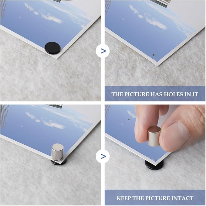 80 Sets Magnetic Pushpins, Magnet Thumbtack, Poster and Photo Hangers for Walls Bulletin Boards