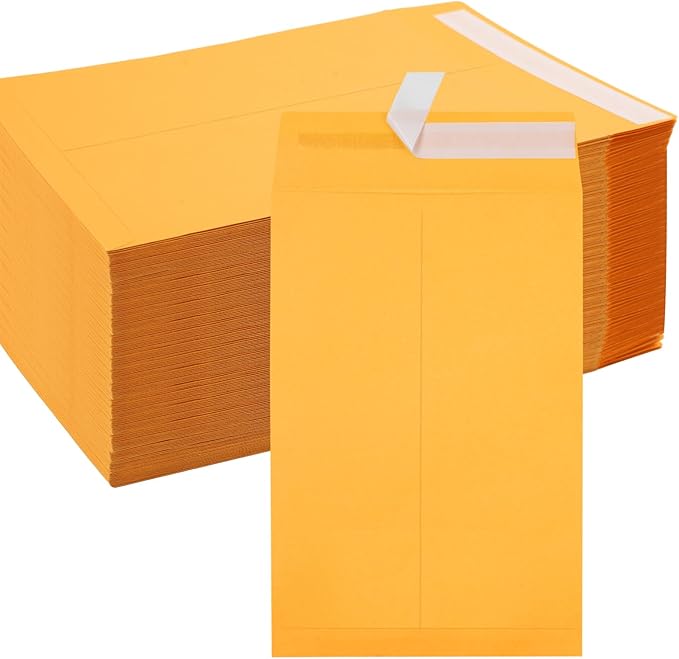Joyberg 6x9 Envelopes Self Seal, Yellow, Printable, Tear Resistant Kraft Envelopes for Mailing Letters, Documents, Photos, Invitations