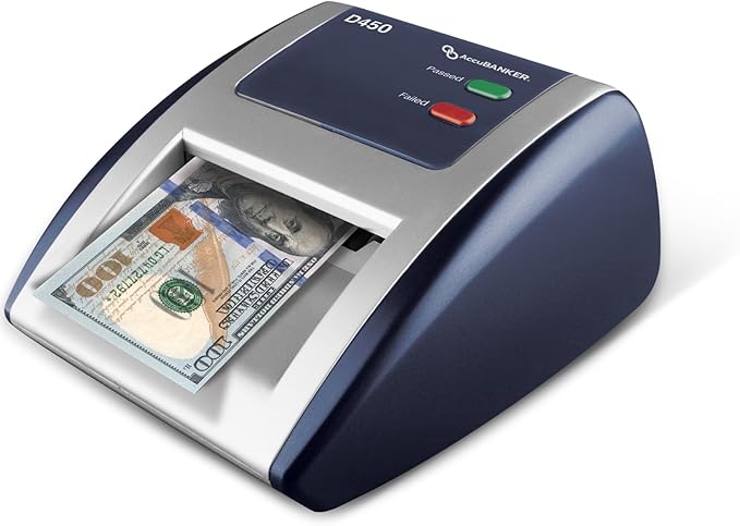 AccuBANKER D450 Counterfeit Money Checker Machine with Magnetic, Infrared, Watermark and Micro-Printing Detection & 5-Pack Counterfeit Bill Detector Pens Bundle