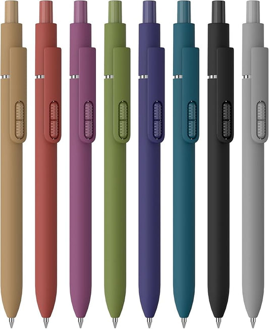 Black Ballpoint Pens, 8Pcs 1.0mm Medium Point Smooth Writing Pen, Quick Dry Black Ink Pens for Journaling, Nurse, Aesthetic Gifts (Vintage-8pcs)