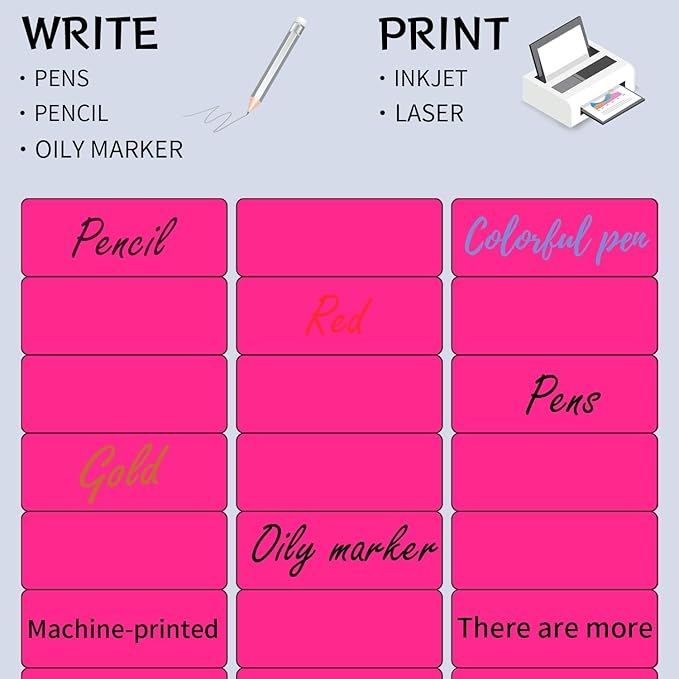 STARLIBOO 1" x 2-5/8" Address Labels- 600 Neon Color Fluorescent Stickers for Laser/Ink Jet Printer mailing Labels 8.5"×11"- Fluorescent Pink