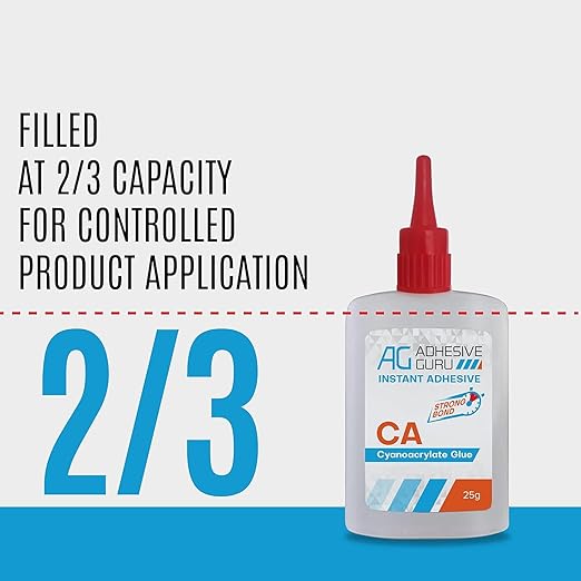 Adhesive Guru CA Glue with Activator (2 x 3.5 oz - 2 x 13.5 fl oz) CA Glue Set for Woodworking with Microtips, Cyanoacrylate Super Glue for Plastic, Glass, Ceramic, DIY, 3D Printing (2 Pack Set)