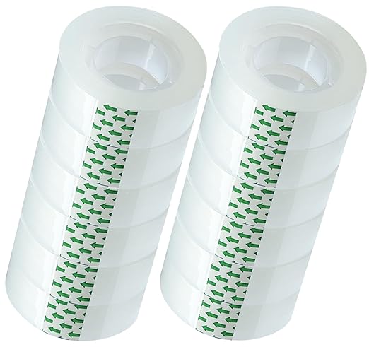 12 Rolls Transparent Tape Refills Rolls Each Rol 1 inch Corel 3/4 x 980 Inches,for School,Office, Home.