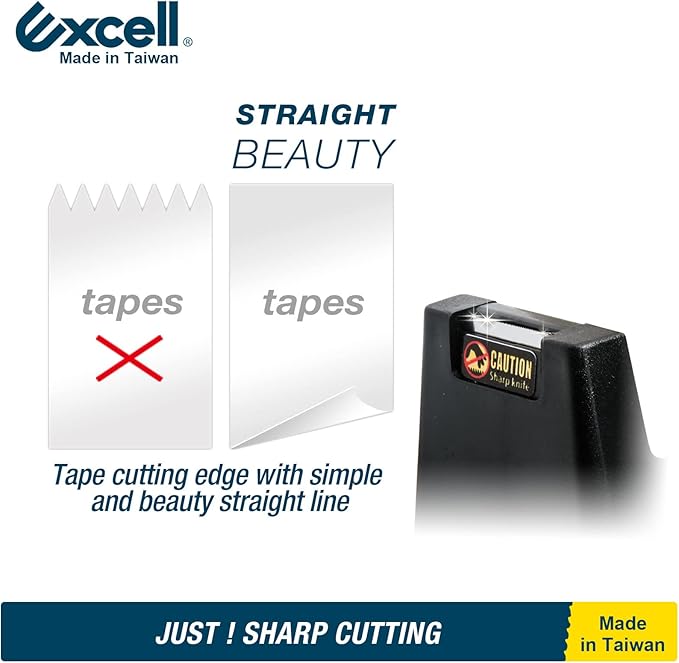 Excell Desk Tape Dispenser (1" core) with Non-Skid Base, Desktop Tape Dispenser Design for Home, Office, Gift Store and Wrapping Purpose - 3Pack