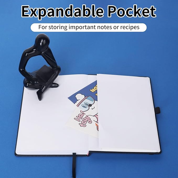 KODAPAGE Black A5 Liend Journal Notebook, 7mm College Ruled Notepad, Journaling for Writing, Work, School, Travel and Note Taking, Hardcover 224 Pages (112 Sheets) 5.5 x 8.3 inches (8 Pack)