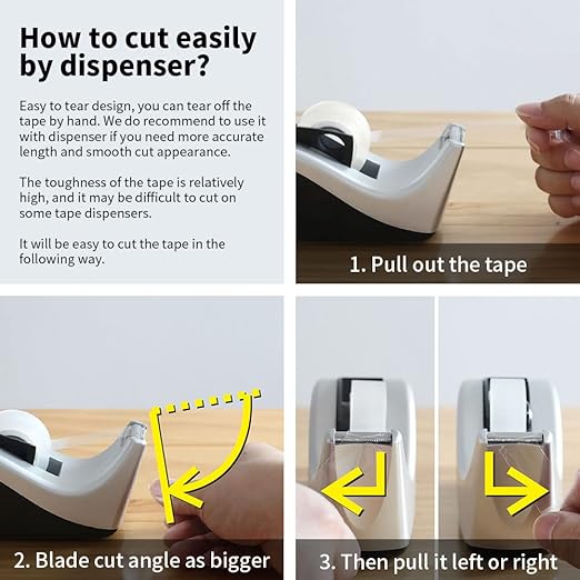 24 Rolls Transparent Tape Refills, Clear Tape, 3/4 x 800 Inches, Glossy Gift Wrapping Tapes for Dispenser, Office, School, Home