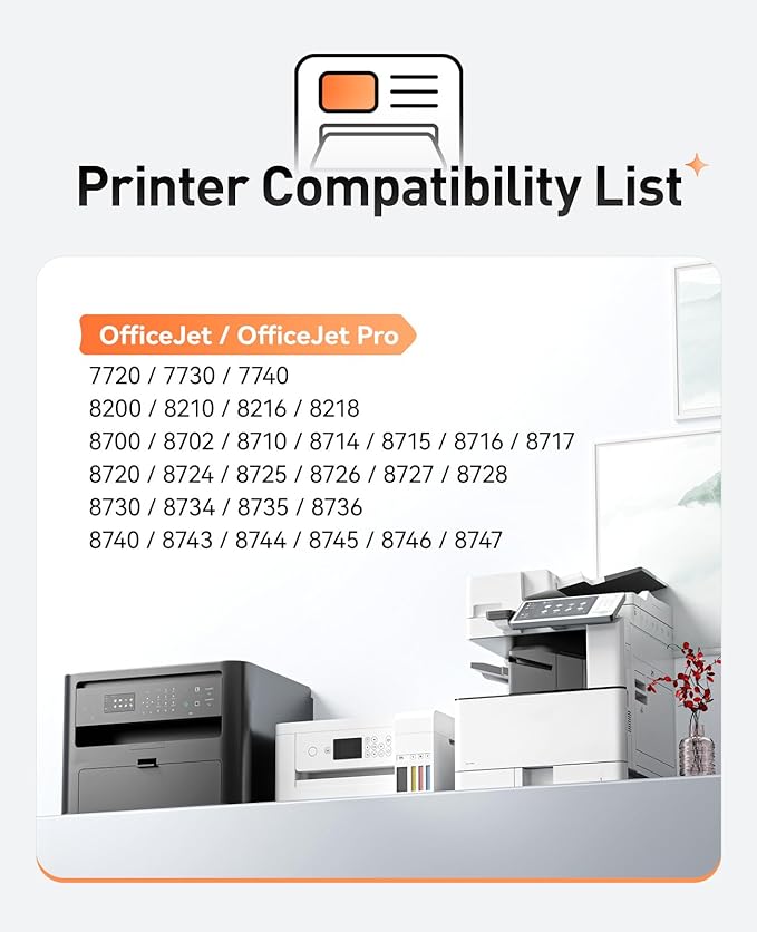952XL Ink Cartridges 4-Pack with Chip Remanufactured for HP 952 952XL Ink Compatible with HP OfficeJet Pro 7740 7720 8210 8216 8702 8710 8720 8740 8715 8725 8700 Printer Ink(Black Cyan Magenta Yellow)