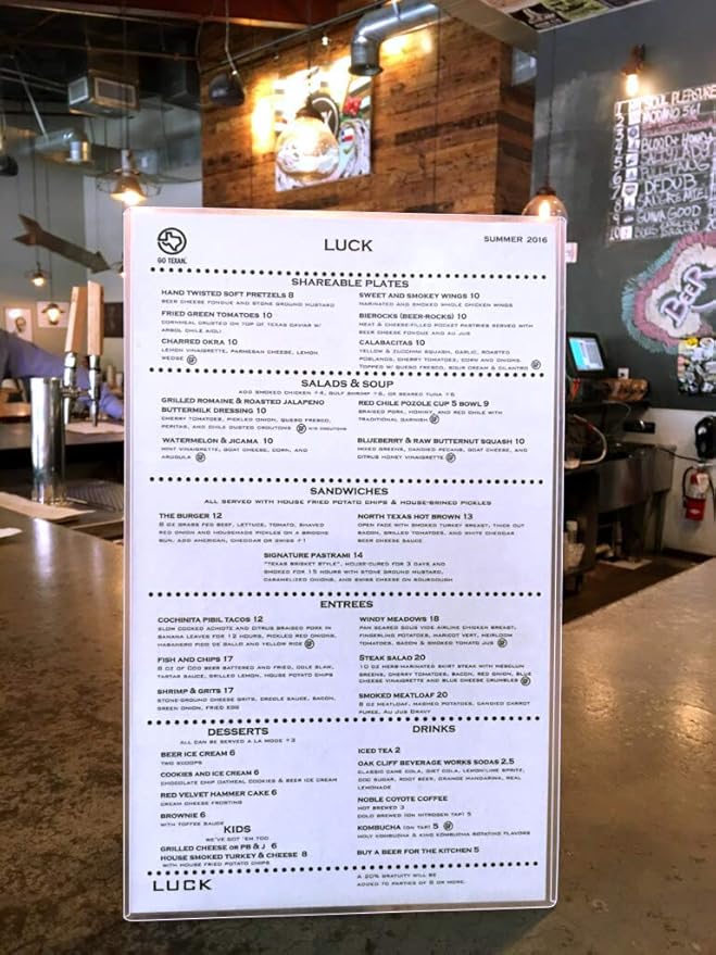 StoreSMART - Rigid Plastic Menu - 8.5" x 14" - 50-Pack - HPP812X14-MENU-50