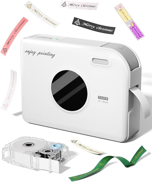 Phomemo A30 Label Maker, Mini Bluetooth Portable Rechargeable Label Maker Machine in/Out Door Use Without Fade Sticker for Home Office Small Business School, Works with Tablet, Phone & PC