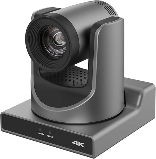 PTZ Camera, 4K 20X HDMI Camera Support AI Optical Zoom Video and POE with Network IP Live Streaming, Simultaneous 3G-SDI and USB Video Output, for Conferences, Church, Teaching