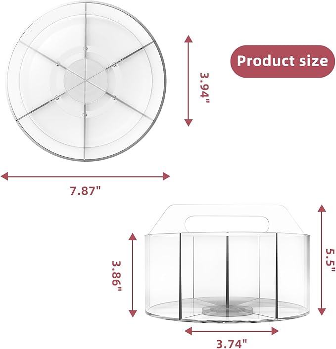 Absonic 2 Pack Acrylic Pen Organizer, 360 Rotating Clear Colored Pen and Pencil Crayon Marker Holder Caddy for Desk, Desktop Storage and Organizer for School Art Supplies