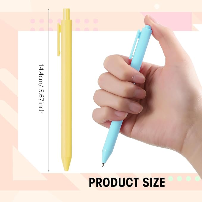 Fulmoon 50 Pcs Ballpoint Pens Bulk Retractable Comfortable Writing Pens Cute Back to School Supplies in Medium Point 1.0 mm for Teacher Student Bridal Shower Baby Shower (Macaron Color)