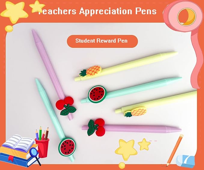 74 Set Student Gift Set 6 in 1 Multicoloured Ballpoint Pen Thank You Card Batch Keychain Inspirational Stickers Teacher Gifts for Classroom Birthday Party Supplies