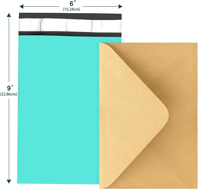 120PC Poly Mailers 6x9 Inch Teal Mailing Envelopes Bags Shipping Bags with Self Adhesive Waterproof and Tear-Proof Postal Bags