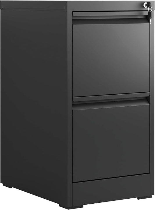 Metal File Cabinet with 2 Drawer Heavy Duty Home Office Steel Vertical Filing Lockable Cabinets for Legal/Letter Size,Assembly Required