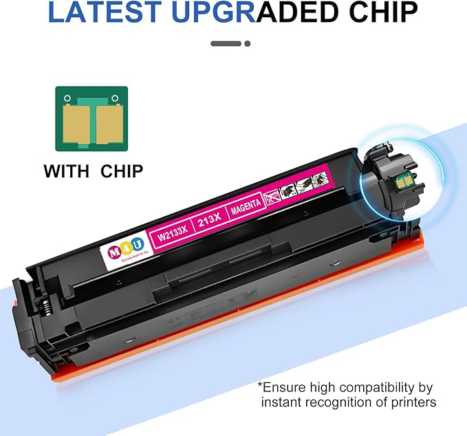 213X Magenta Toner Cartridge(with Chip) W2133X Compatible with 213X for Enterprise 5700dn 6700dn 6701dn, MFP 5800 6800, Flow MFP 5800 6800(1Pack, Magenta)