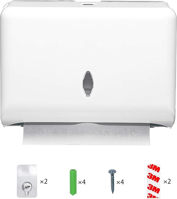 AILELAN Paper Towel Dispensers, Commercial Toilet Tissue Dispensers Wall Mount Paper Towel Holder Multifold/C-Fold Paper Towel Dispenser for Kitchen and Restroom Decor (White)