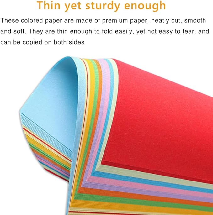 A4 Origami Paper Lake Blue 100 Sheets, 8.27×11.7 inch Double Sided Color Easy Fold Big Origami Paper A4 Colored Copy Papers Thin 70gsm for Beginners, DIY handwork Art and Craft Projects (210 x 297 mm)