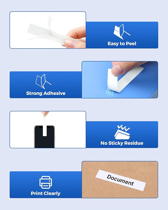 6-Pack 12mm 0.47" Black on White Label Tape Compatible for Brother Tze-231 PTouch 12mm 0.47" White Tze Tz Tape 12mm 1/2" Label Maker Tape for PT-D220 PT-D210 PT-D200 PT2430 PT1890 PT-D610BT
