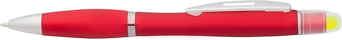 DISCOUNT PROMOS 10 Marathon Gel Highlighter Pens Pack - Twist Mechanism, Ballpoint - Red