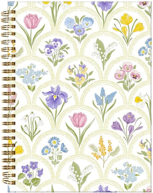 Spiral Journal Notebook,A5 Hardcover Lined Journals for Women Girl 6 x 8.3 in,120 Pages Thick Paper,Cute College Ruled Writing Notebook for Gifts Office Work School(Spring Garden Flower)