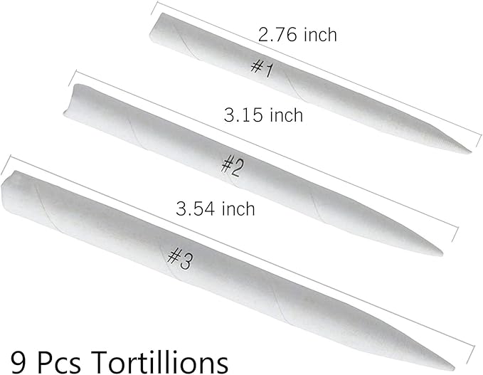 21 Pcs Blending Stumps and Tortillions Set with Sketch Sandpaper Pencil Sharpener Pointer and Pencil Extension Tool Drawing Art Kneaded Eraser for Student Sketch Drawing Set by VENCINK