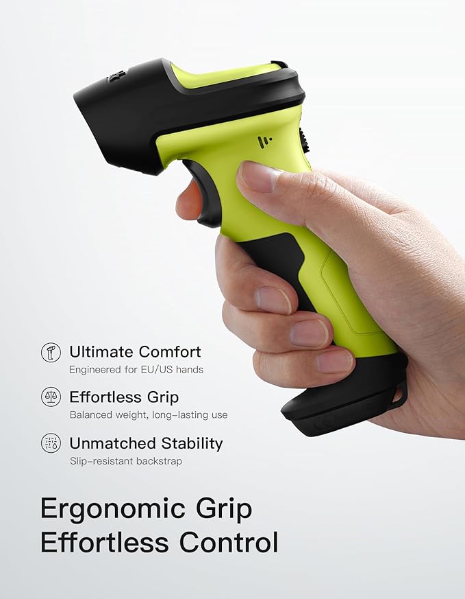 Inateck 2D Barcode Scanner, Wireless Bluetooth QR Code Scanner with AI APP & SDK, 180-Day Battery Life, Fast & Accurate Scanning, Compatible with iOS/Android/Windows, BCST-72 Green