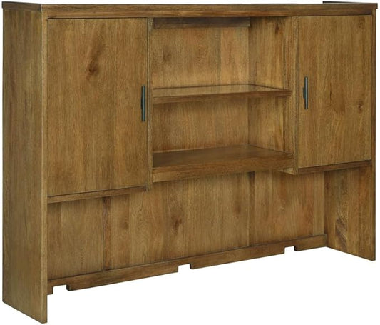 Hekman Furniture Bedford Park Executive Deck - Wooden Finish with Adjustable Shelves, Task Lighting, Wire Management, Solid Wood & Iron Hardware for Office Storage & Display Center