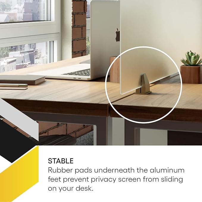 OBEX Acrylic Free Standing Screen, Divider for Desk Privacy Home & Office Partitions for Table Top Workstation, Portable Cubicle Panel for Work, 12" x 48", Frosted