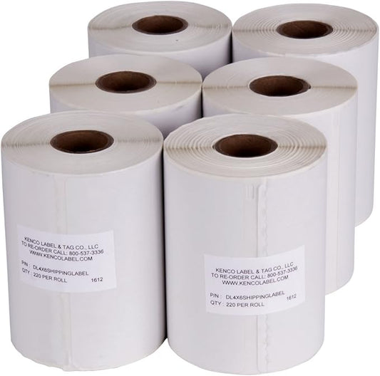 4" x 6" Compatible with Dymo® 4XL Postage Shipping Labels, Compatible with Dymo 1744907 (1 Roll - 220 Labels Per Roll) (6 Pack)