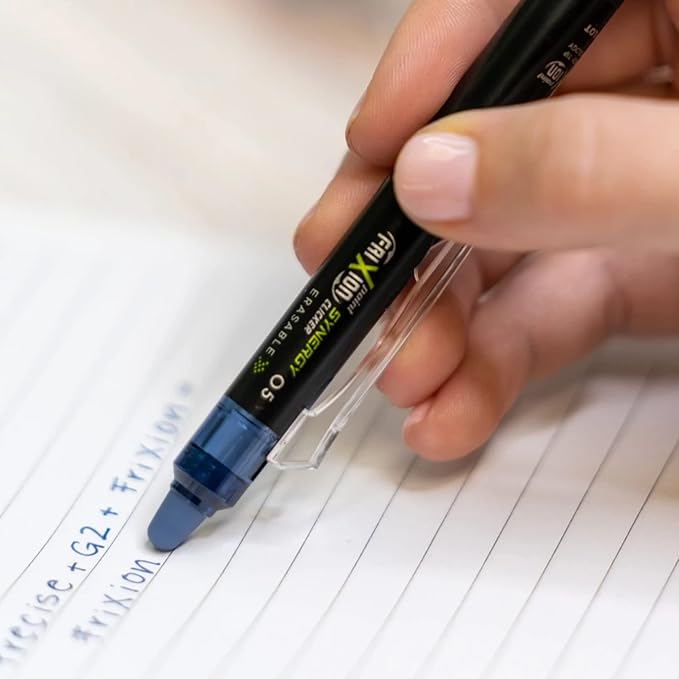 PILOT FriXion Synergy Clicker Erasable Gel Ink Pens, Extra Fine Point, Navy Ink, 8-pack (17852)