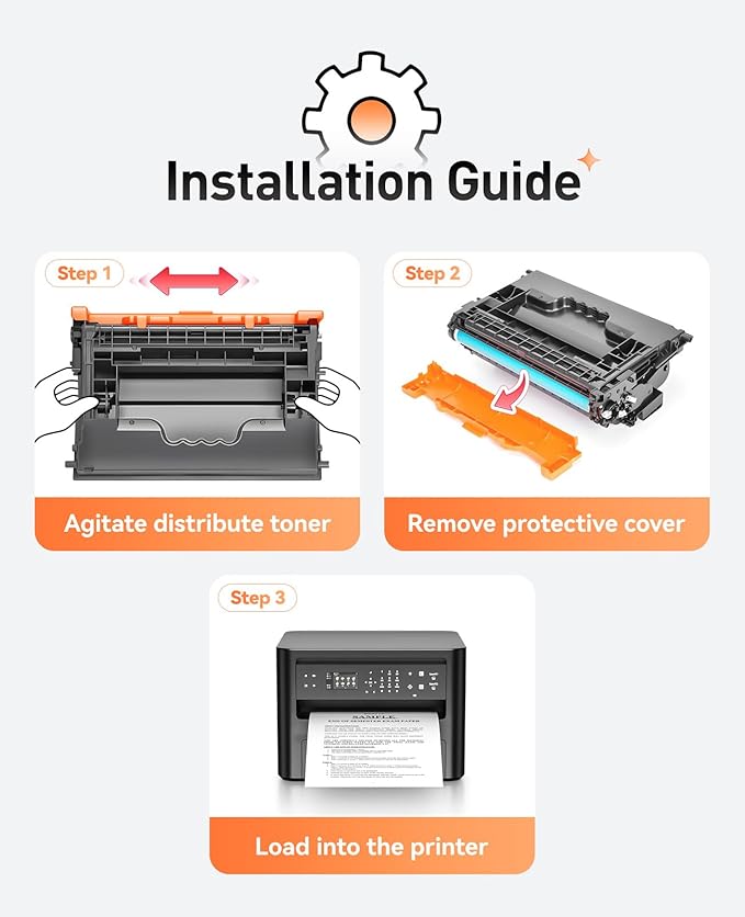 37A Black Toner Cartridge 1-Pack High Yield with Chip Replacement for HP 37A CF237A Toner Cartridges Compatible with HP Laser Jet Enterprise Flow MFP M631h M632z M633z M607dn M608x M609x M632h Printer