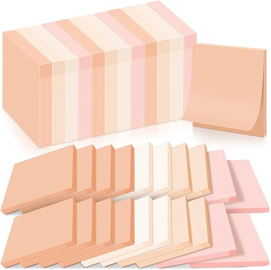 Fainne 24 Pack Sticky Notes Bulk Back to School Supplies Self Stick Note Pads Paper Memo for Office First Day of School Student Teacher Essentials (2 x 2 Inches,Pink)