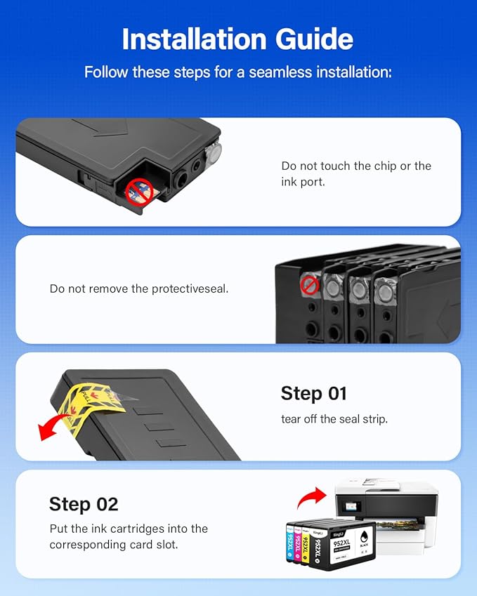 952XL Ink Cartridges Combo 4 Pack Replacement for HP 952 952XL Printers Ink Compatible HP Color Officejet Pro 7740 7720 8210 8216 8702 8710 8720 8740 8715 8725 8730 8700 7730 Black Cyan Magenta Yellow