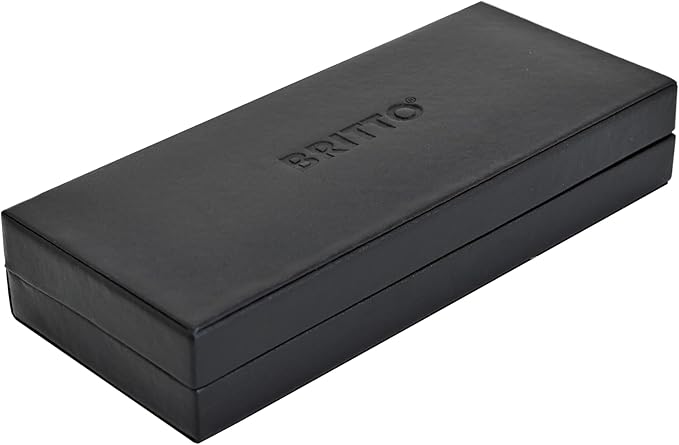 Britto Premium Rollerball Pen - Extra Fine Point with 0.5mm Premium-Grade Refillable Liquid Black Ink, Smooth Precision Writing & Quick Drying Pen for Journaling (Japanese, Hearts Silver)