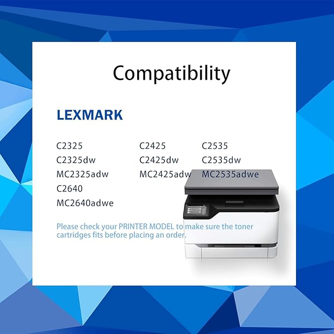 C251UK0 Black Ultra High Yield Toner Cartridge Compatible for Lexmark C2425dw C2535dw MC2425adw MC2535adwe MC2640adwe Laser Printer (1BK,1-Pack)