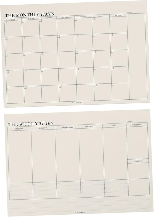STOBOK 2pcs Tear- Notebook Daily for Monthly Memo Paper Time Planning Weekly Task Checklist Off Management Planner Noting Students Book Notepad Calendar Pad Home Schedule Agenda
