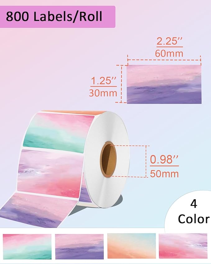 2.25 x 1.25 Thermal Labels, Self-Adhesive Address Shipping Barcode Thermal Stickers,Thermal Printer Labels Compatible with Rollo & Zebra & MUNBYN, 800 Labels for Printer, Nebula