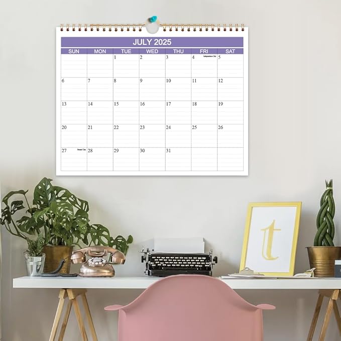 2025-2026 Calendar- Wall Calendar 2025-2026 Runs from July 2025 to December 2026-18 Months Calendar with Thick Paper for Planning and Organizing for Home or Office, 8.5 x 11 Inches, Purple