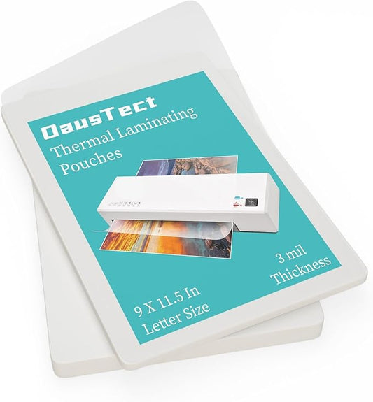 OausTect Thermal Laminating Pouches 3 mil, Clear 9 x 11.5 Inch Laminating Sheet Paper for Thermal Laminator, Holds 8.5 x 11 Inch Letter Size Sheets Lamination Sheet (200 Pack)