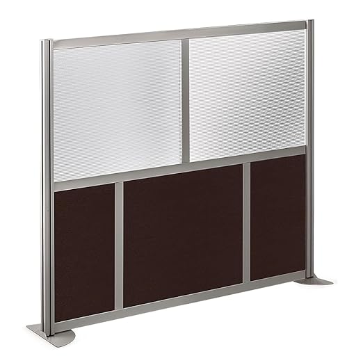 NBF Office Partition, Cubicle Wall Divider, Modern Room Separator, Free Standing Privacy Panel, 52" H x 60" W, Indoor, Espresso